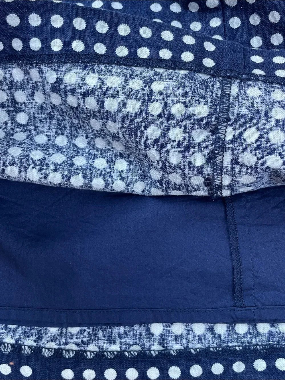 Strapless Navy Blue Polka Dot Dress